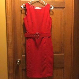 NEVER WORN - Red sleeveless belted summer dress